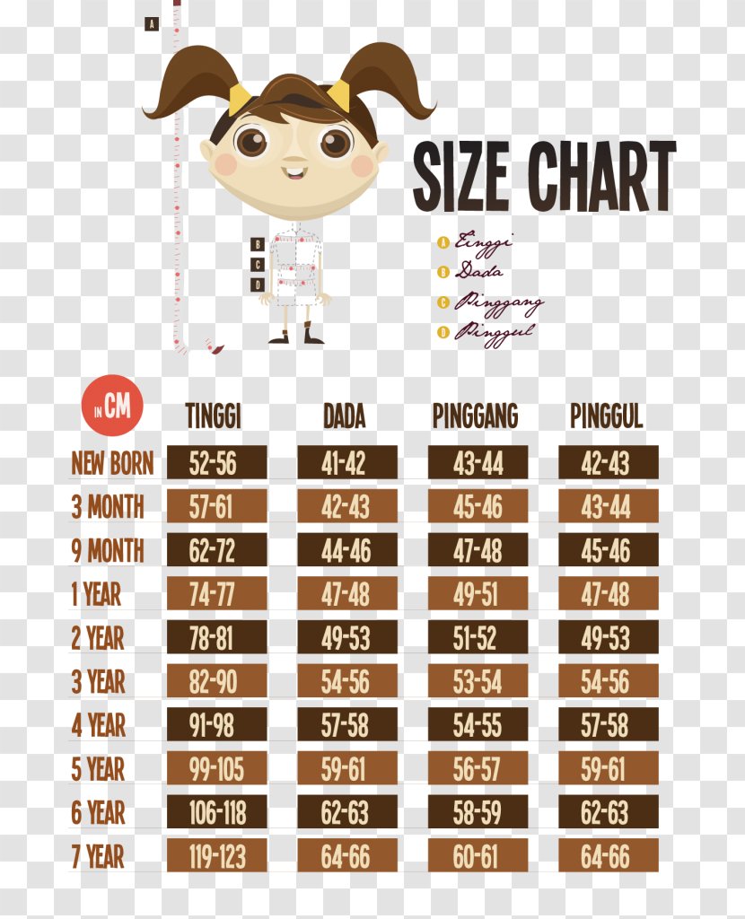 Children's Clothing Diaper Toddler - Table - Size Chart Transparent PNG