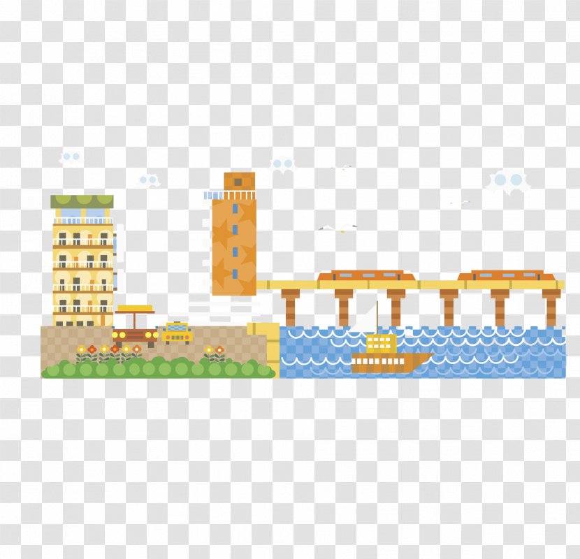 Cartoon Drawing - Recreation - Bridge Building Transparent PNG