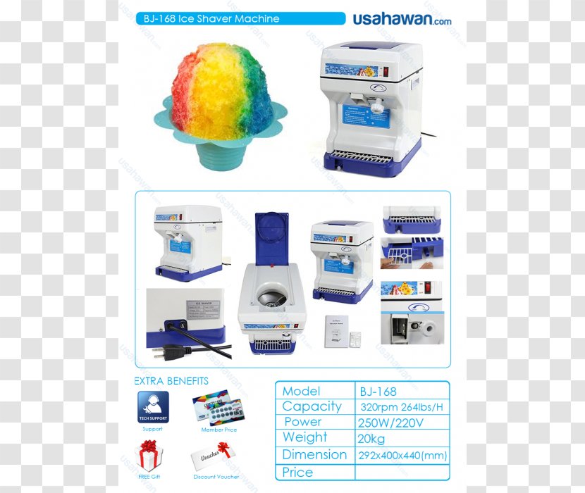 Snow Cone Shave Ice Smoothie Machine Transparent PNG