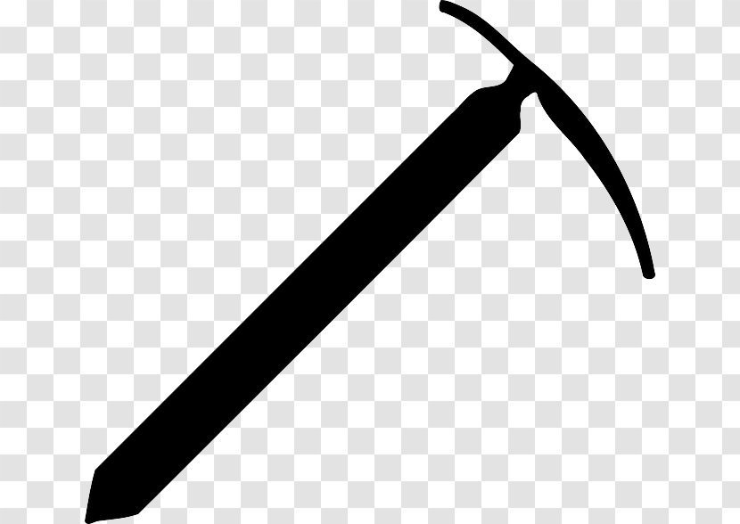 Ice Axe Pickaxe Clip Art - Black And White - Wood Spoon Transparent PNG