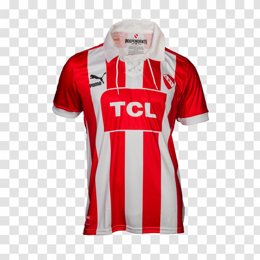 T-shirt Club Atlético Independiente Puma White Red - T Shirt Transparent PNG