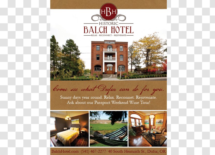 Balch Hotel The Dalles Advertising Travelocity - Vacation - Promotional Posters Copywriter Transparent PNG