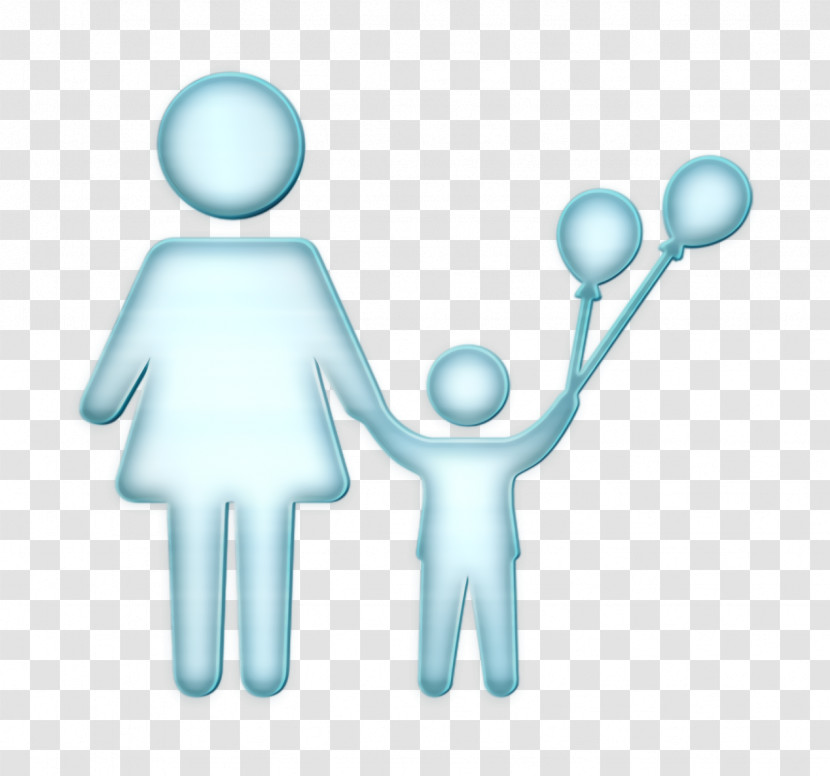 Fun Icon Mother And Child With Balloons Icon People Icon Transparent PNG
