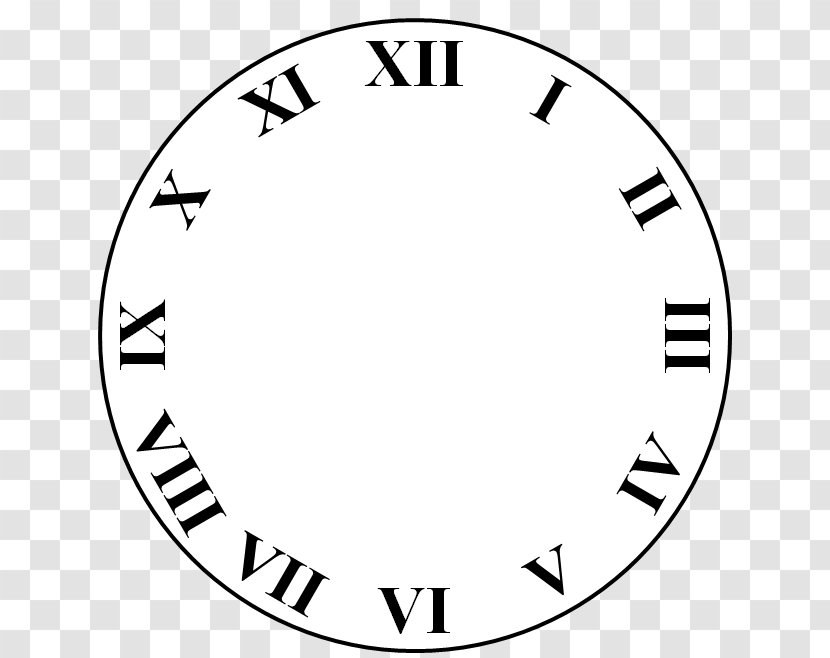 Clock Face Roman Numerals Numerical Digit Clip Art - White Transparent PNG