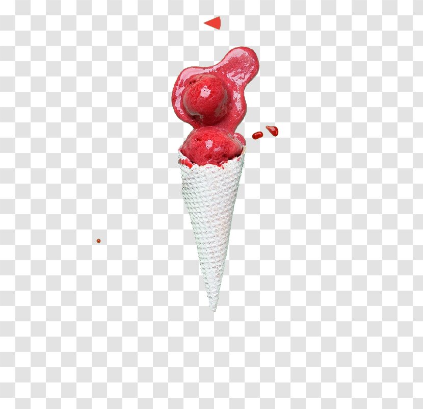 Ice Cream Cones Typography Cake - Strawberry Transparent PNG