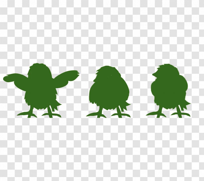 Chicken Silhouette Green Illustration - Leaf - Three Chick Material Transparent PNG