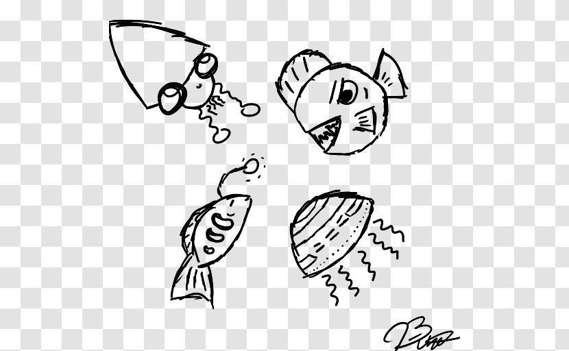 Drawing Doodle Anglerfish - Flower - Doodles Transparent PNG