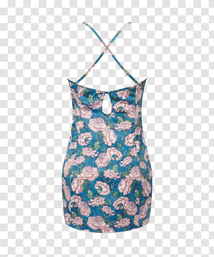 Swimsuit Neck Dress Turquoise - Watercolor - Japanese Tea Transparent PNG