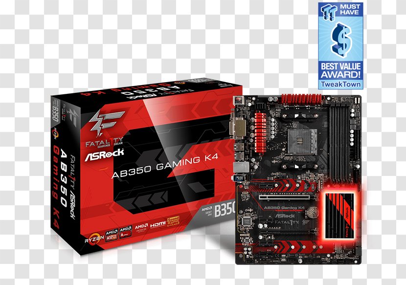 Socket AM4 ASRock AB350M-HDV Fatal1ty X370 Gaming-ITX/ac Motherboard ATX - Asrock Gaming K4 - Am4 Motherboards Transparent PNG