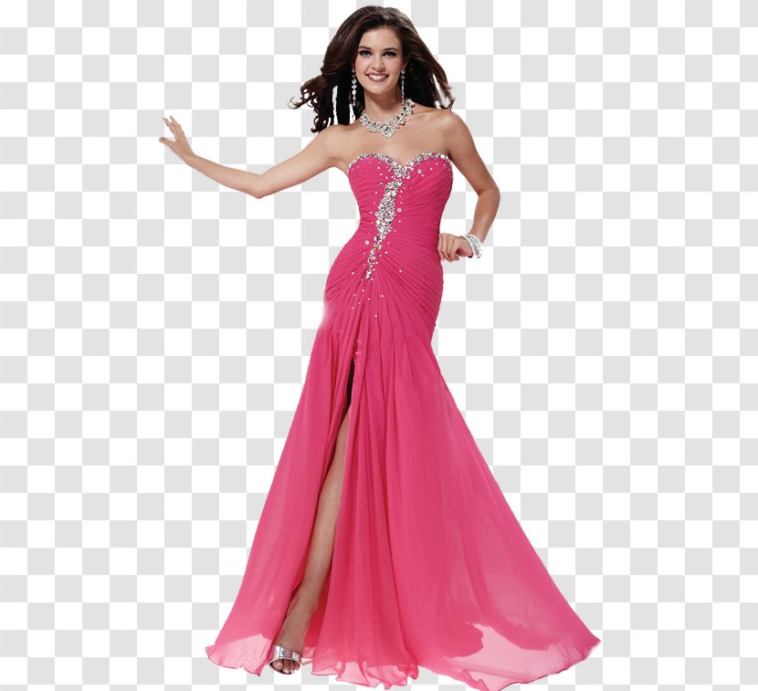 Gown Pink Party Dress Fuchsia Transparent PNG
