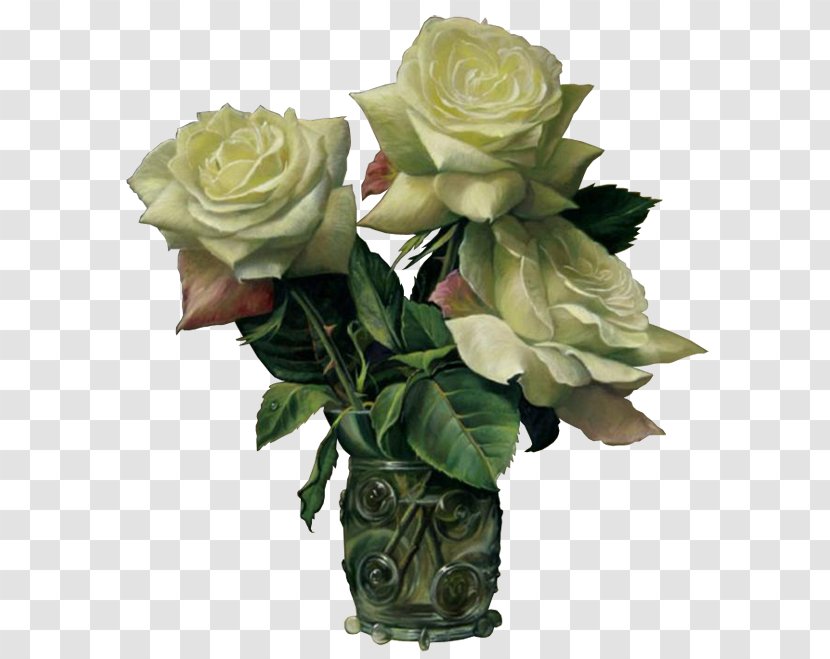 Garden Roses Flower Bouquet Vase - Floral Design Transparent PNG