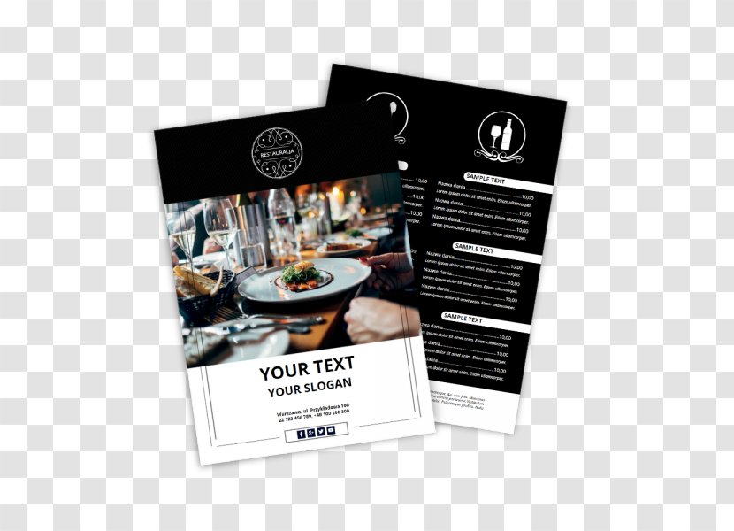 Restaurant Flyer Advertising Visiting Card Menu Transparent PNG