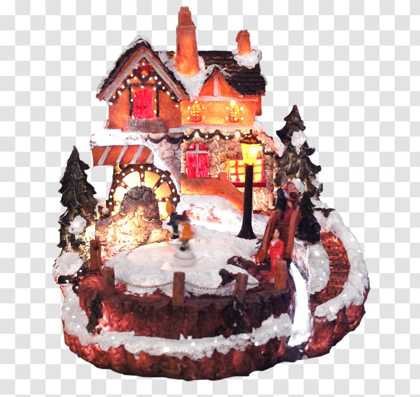 Birthday Cake Chocolate Gingerbread House Decorating Christmas Ornament - Town Transparent PNG
