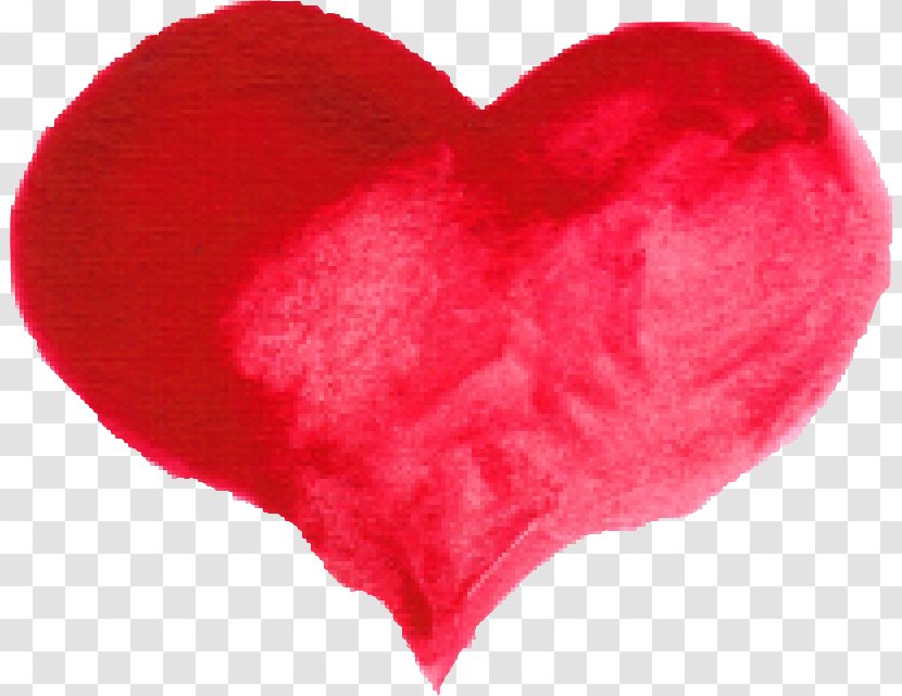 Watercolor Painting Heart Clip Art - Color - Background Transparent PNG
