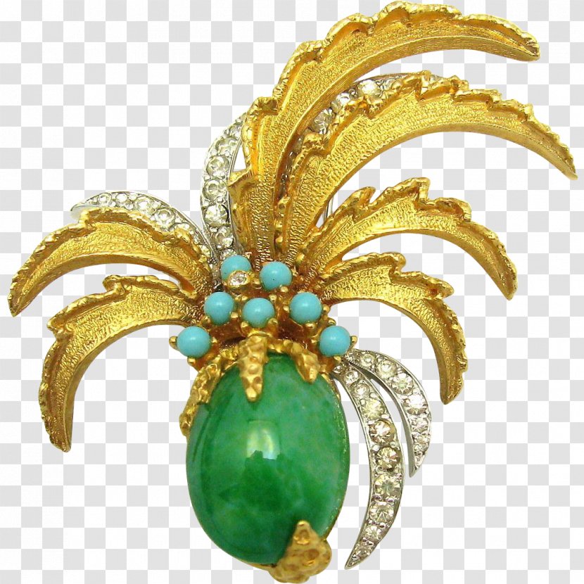 Brooch Imitation Gemstones & Rhinestones Jewellery Parure Emerald - Watercolor Transparent PNG