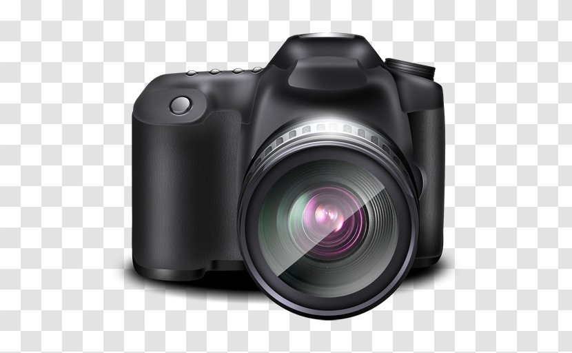 Photography ICO Icon - Reflex Camera - Black Transparent PNG