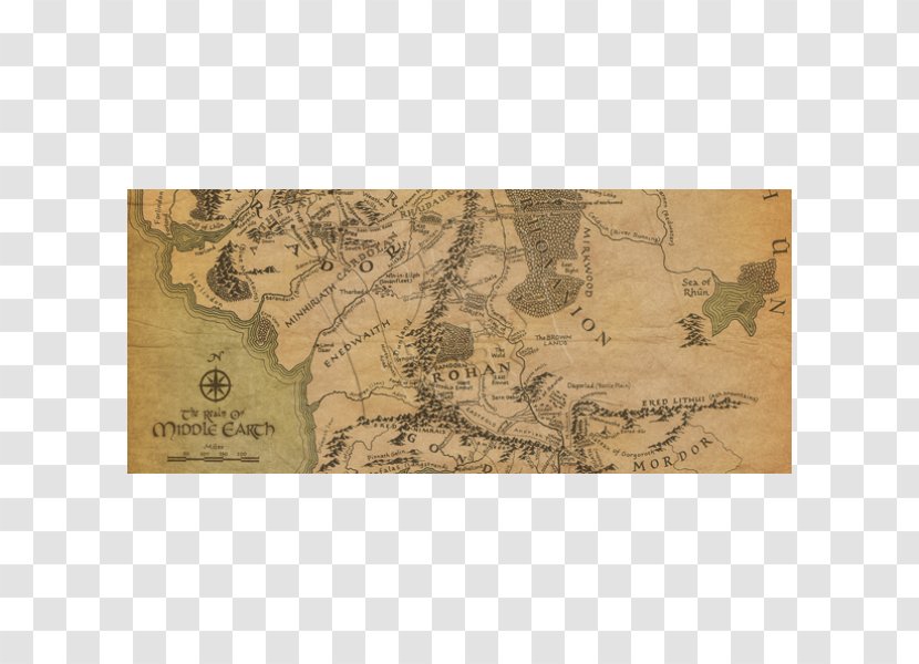 The Lord Of Rings Hobbit Aragorn A Map Middle-earth - Senhor Dos Aneis Transparent PNG