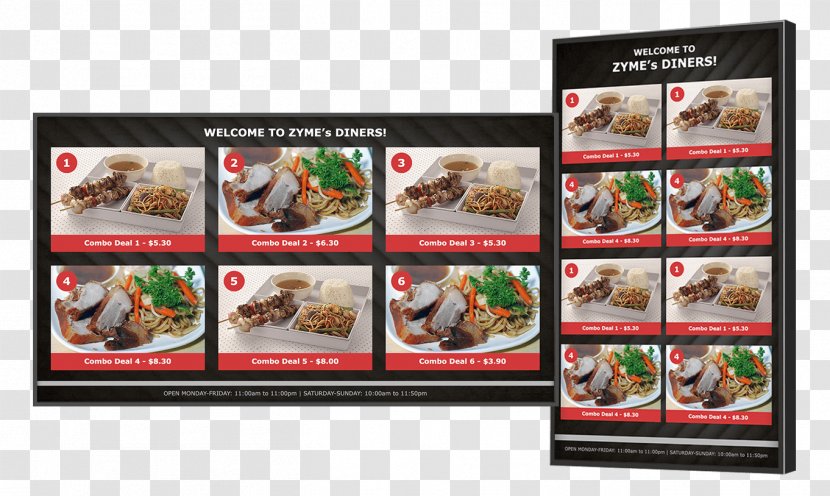 Digital Signs Fast Food Restaurant Dish - Menu Boards Transparent PNG