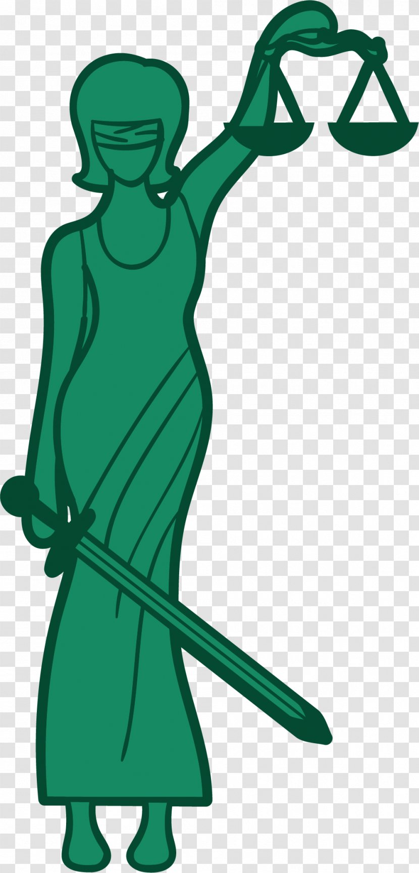 Lady Justice Themis Euclidean Vector Illustration - Cartoon - Green Greek Goddess Transparent PNG