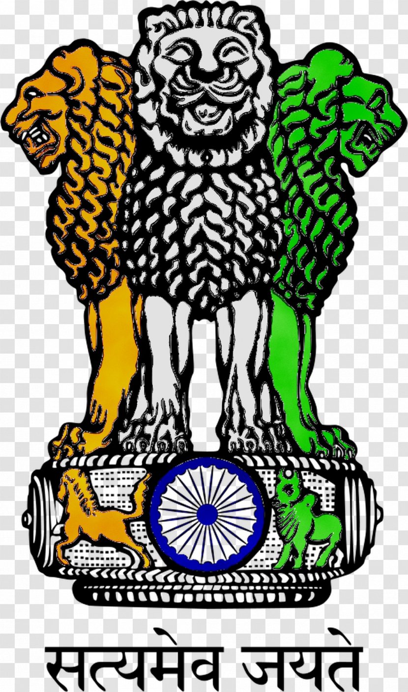 Lion Capital Of Ashoka State Emblem India National Symbols - Line Art Transparent PNG