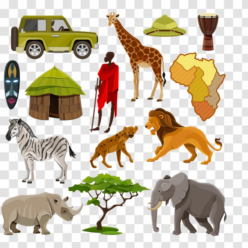 Africa Hippopotamus Icon - Symbol - African Cartoon Animals Transparent PNG