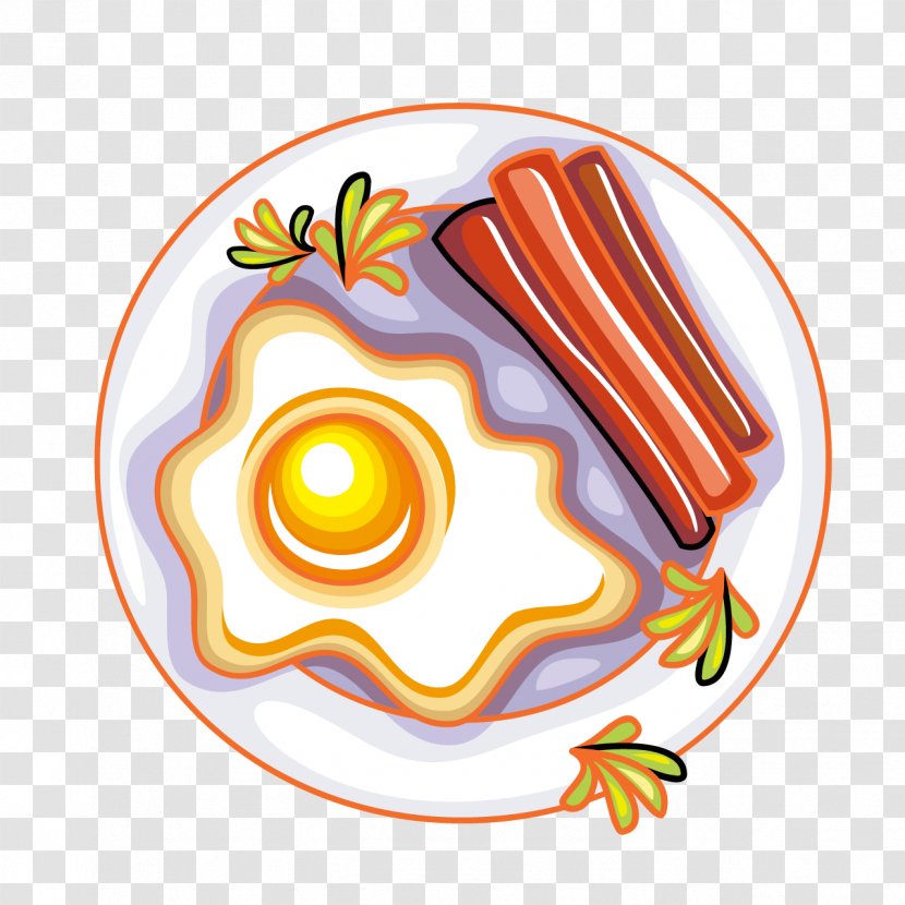 Omelette Taquito Food Frying - White Plate And Cartoon Transparent PNG