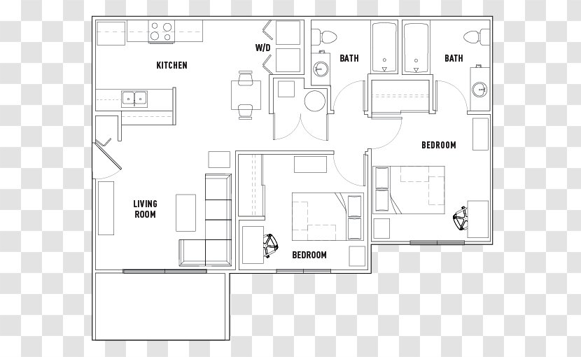 Architecture Floor Plan House - Bed Transparent PNG