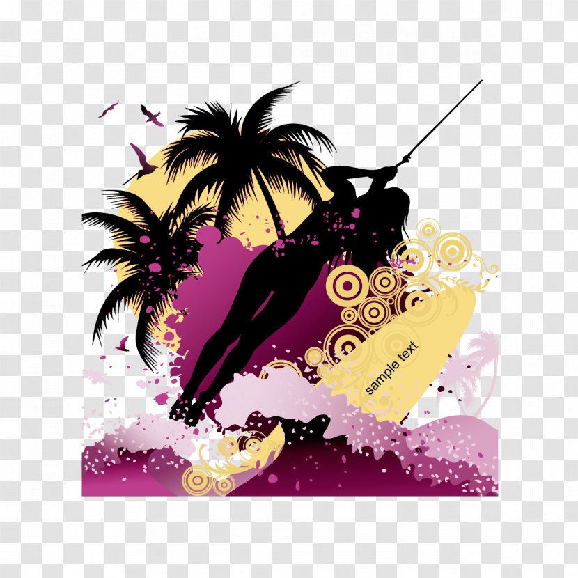 Surfing Sports Equipment Euclidean Vector - Sport - And Coconut Trees Transparent PNG