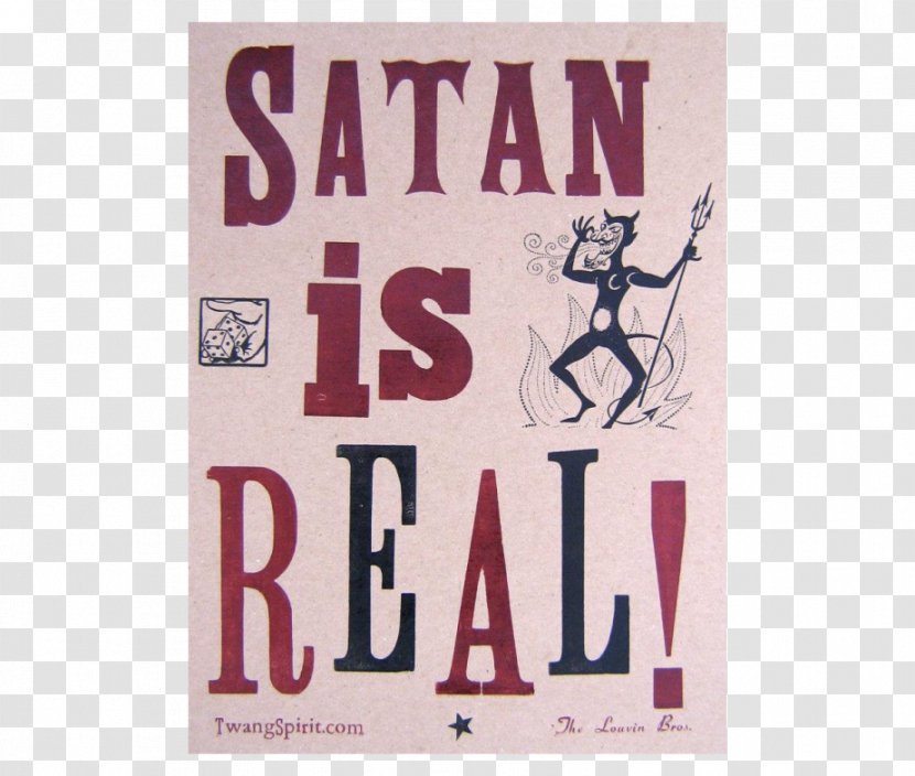 Satan Is Real Poster Text The Louvin Brothers Letterpress Printing - Cartoon - 4s Shop Transparent PNG