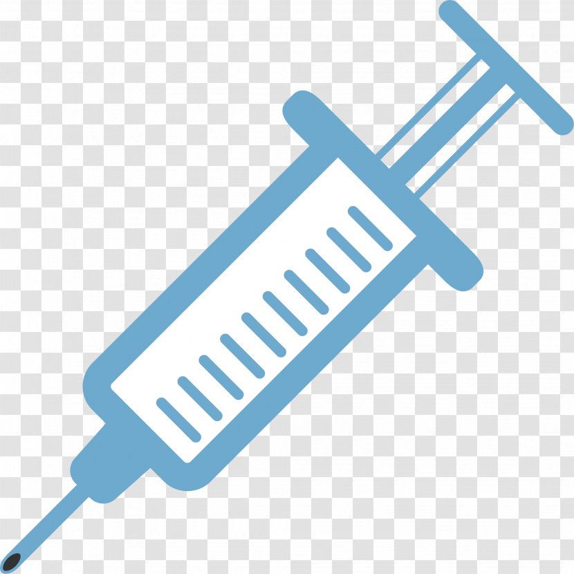 Syringe Injection Cartoon - Blue Transparent PNG