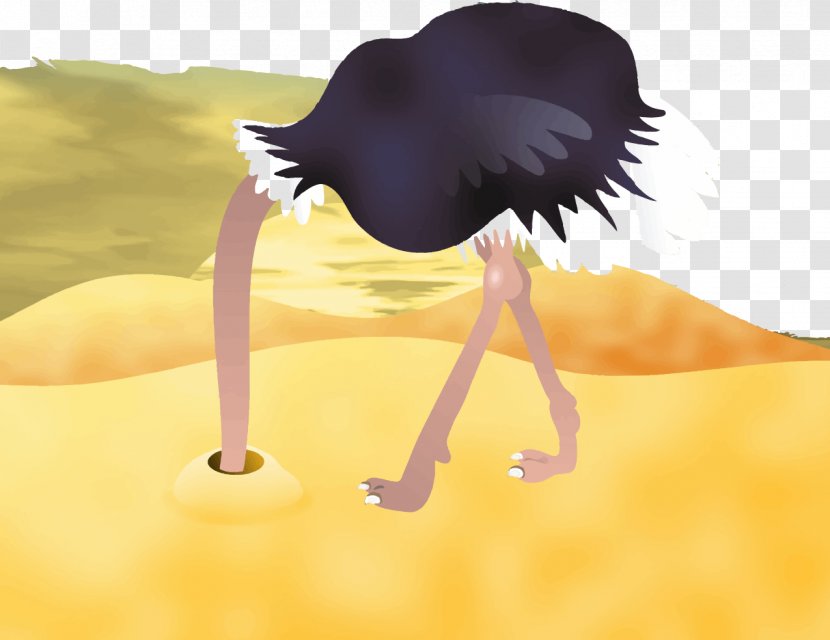 Common Ostrich Bird Goose Cartoon - Sand - Vector Transparent PNG