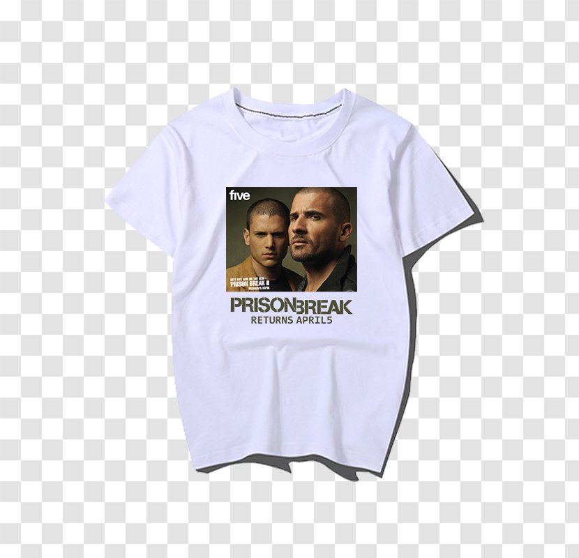 T-shirt Michael Scofield Lincoln Burrows Prison Break Season 5 Sleeve - Mike Transparent PNG