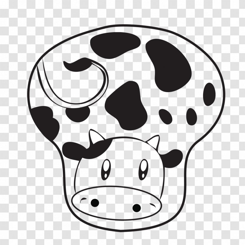 Computer Mouse Cattle Laptop Keyboard Mousepad - Headgear - Cute Cow Pad Transparent PNG