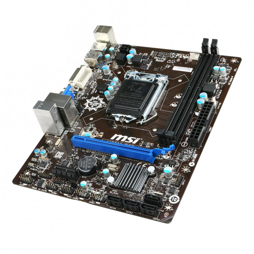 Intel LGA 1150 MicroATX Motherboard DDR3 SDRAM - Land Grid Array - Power Socket Transparent PNG