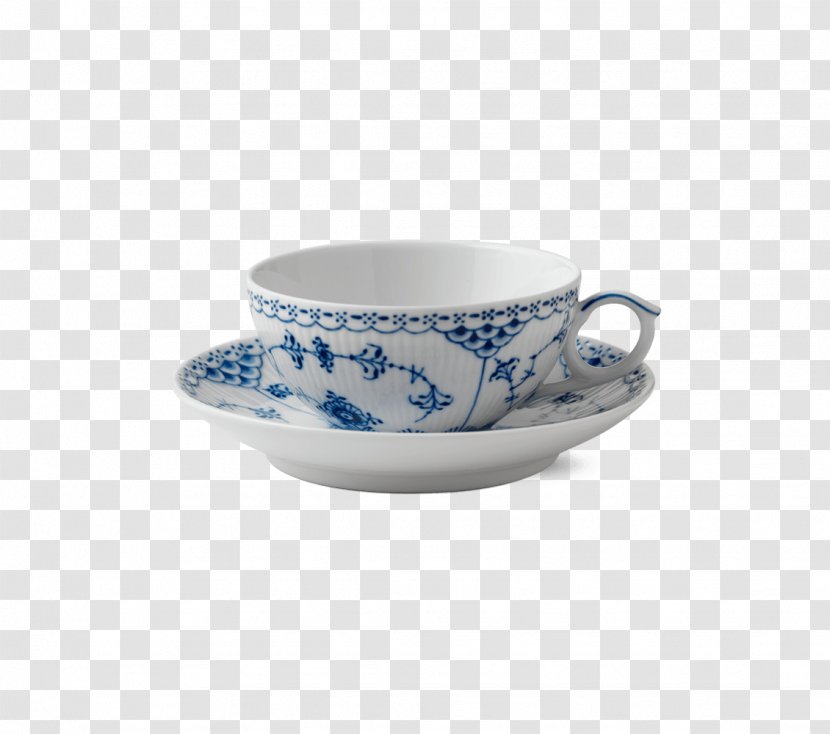 Teacup Copenhagen Saucer - Blue And White Porcelain - Hand Painted Transparent PNG