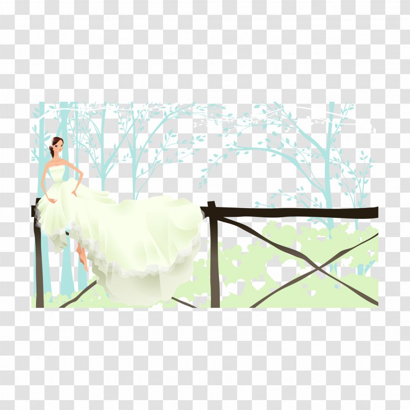 Contemporary Western Wedding Dress - Cartoon Transparent PNG