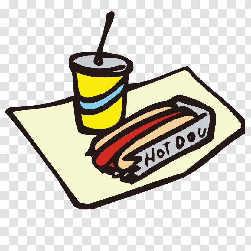 Hot Dog Soft Drink Hamburger Fast Food Clip Art - Hand-painted Buns Pattern Transparent PNG