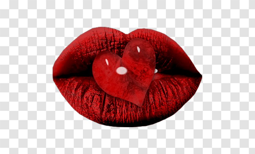 Red Lip Mouth - Valentine's Day Pattern Transparent PNG