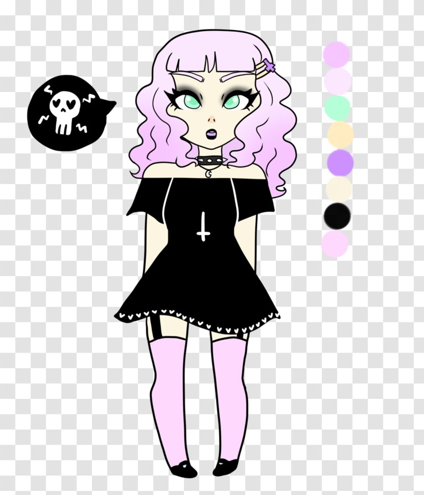 Pink M Character Clip Art - Purple - Pastel Goth Transparent PNG