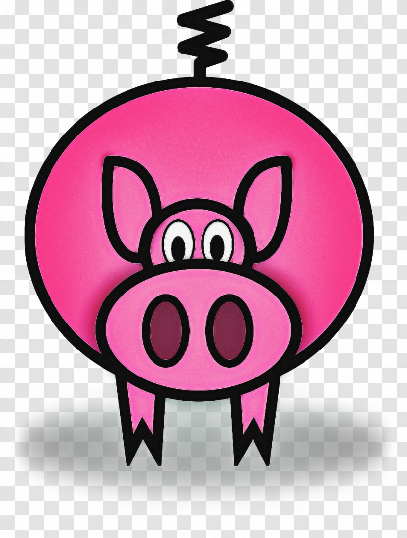 Pig Cartoon - Pink - Snout Suidae Transparent PNG