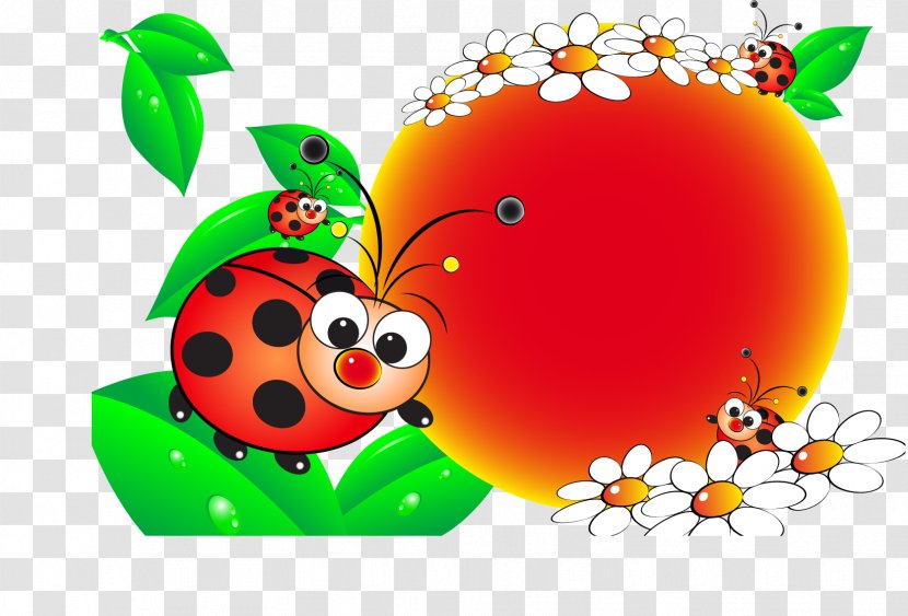 Birthday Cake Greeting Card Wish Clip Art - Fruit - Vector Painted Ladybug Transparent PNG