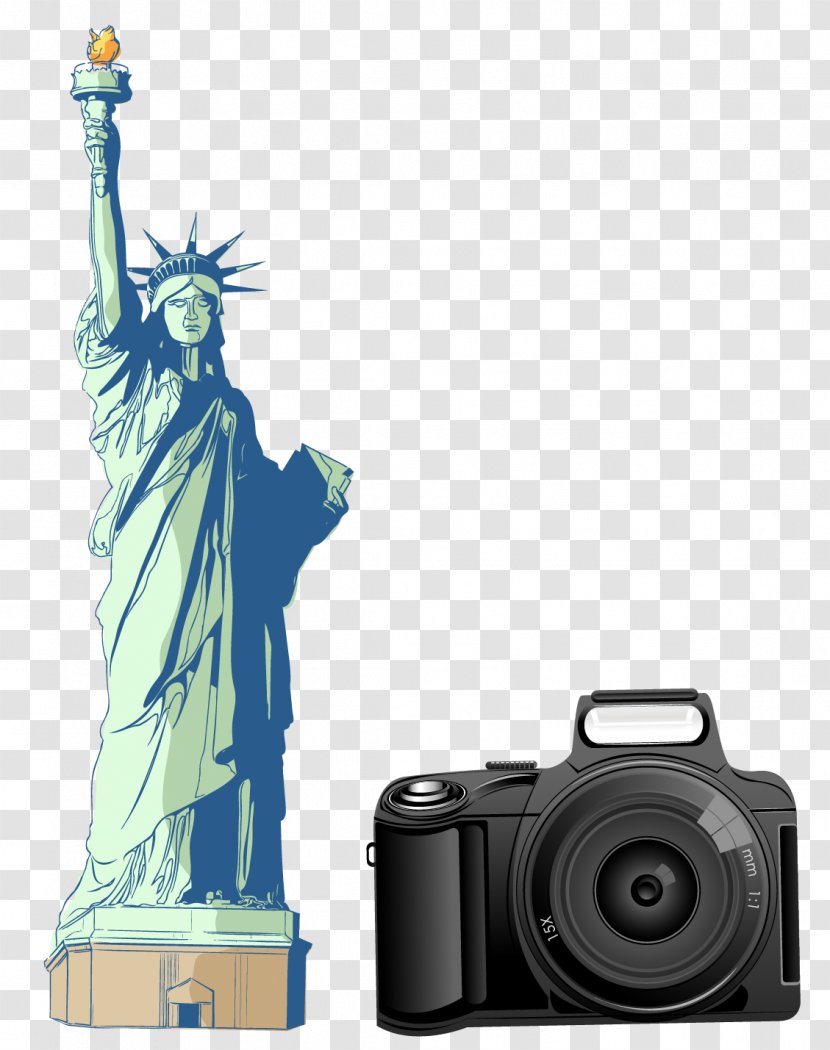 Statue Of Liberty Drawing Clip Art - Display Resolution - Vector Camera Transparent PNG
