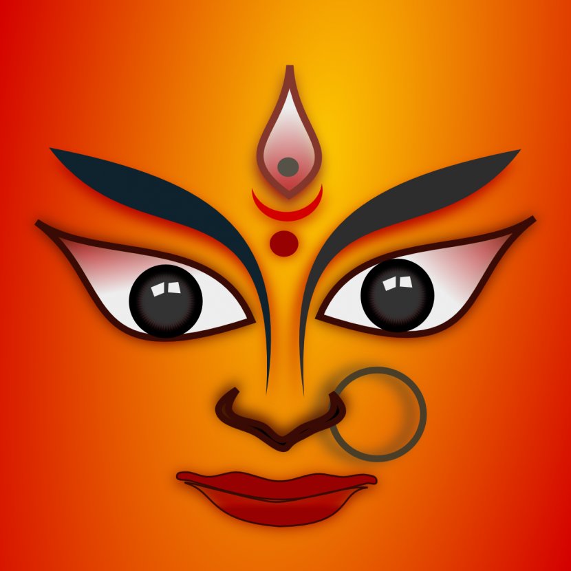 Kali Durga Puja Rangoli Hinduism - Diwali - Dussehra Transparent PNG