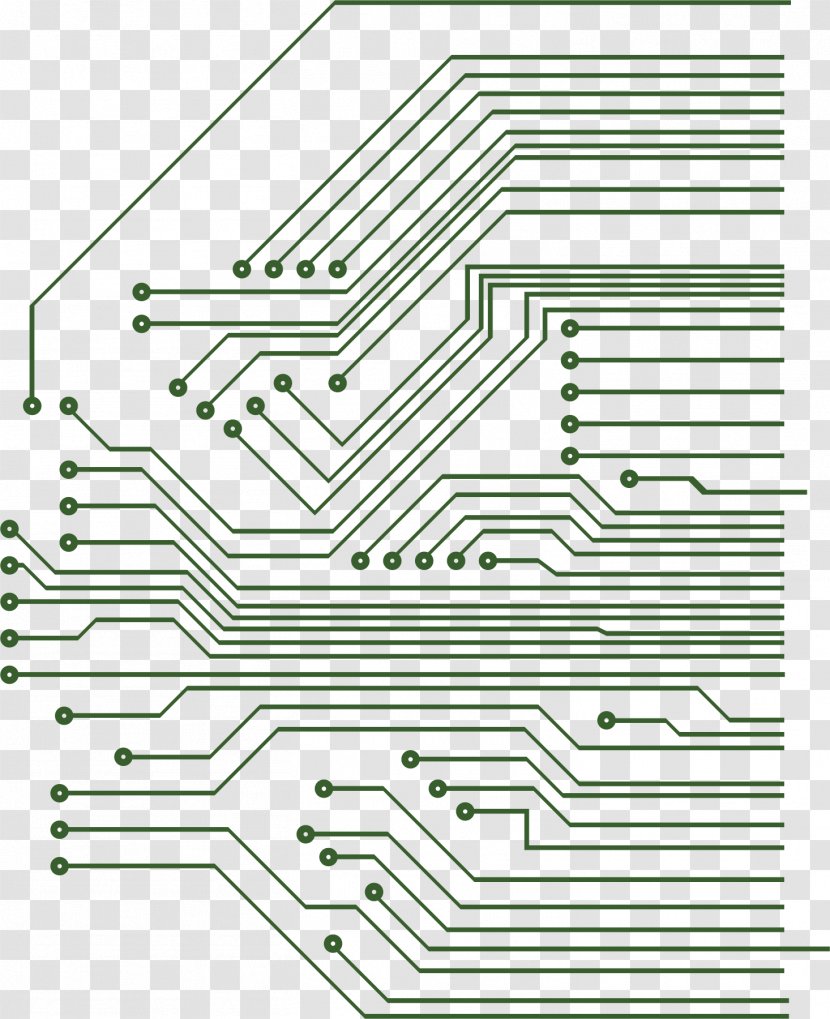 Printed Circuit Board Electronic Electrical Network Diagram - Cartoon - Original Drawing Transparent PNG