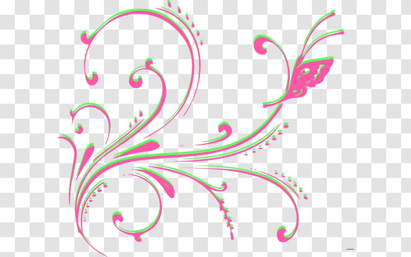 Clip Art Openclipart Image Free Content Vector Graphics - Flora - Pink Pattern Transparent PNG