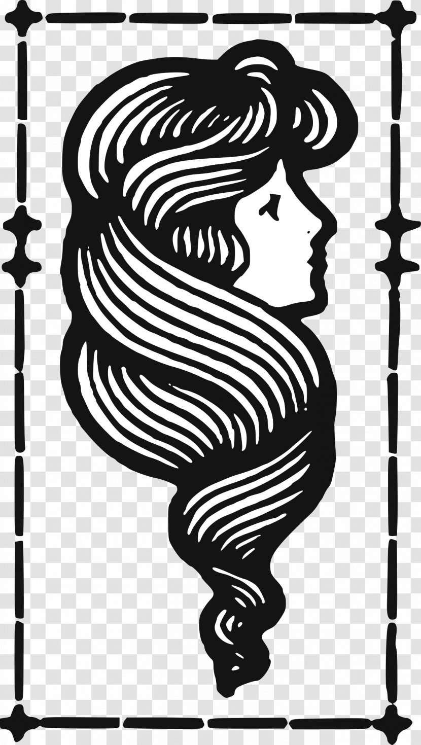 Black And White Art Drawing Clip - Women Hair Transparent PNG