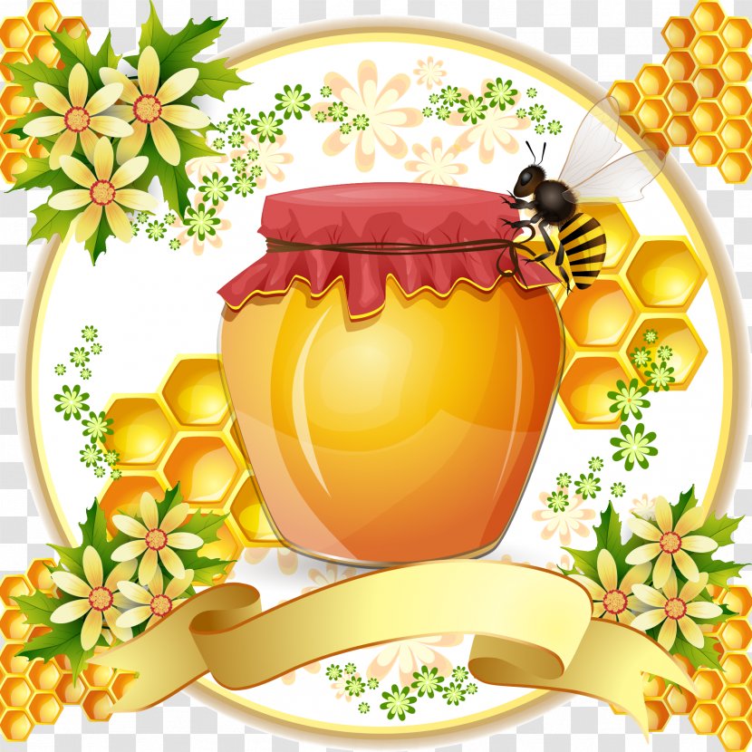 Honey And Tag Stream Vector - Beehive - Bee Transparent PNG