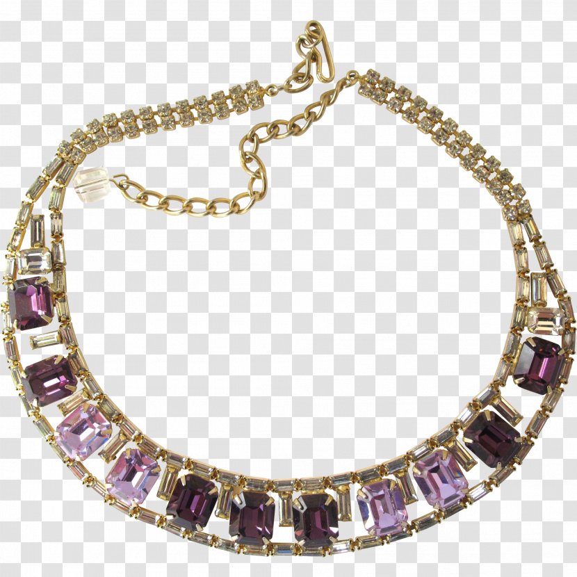 Amethyst Necklace Purple Choker Imitation Gemstones & Rhinestones - Jewelry Making Transparent PNG