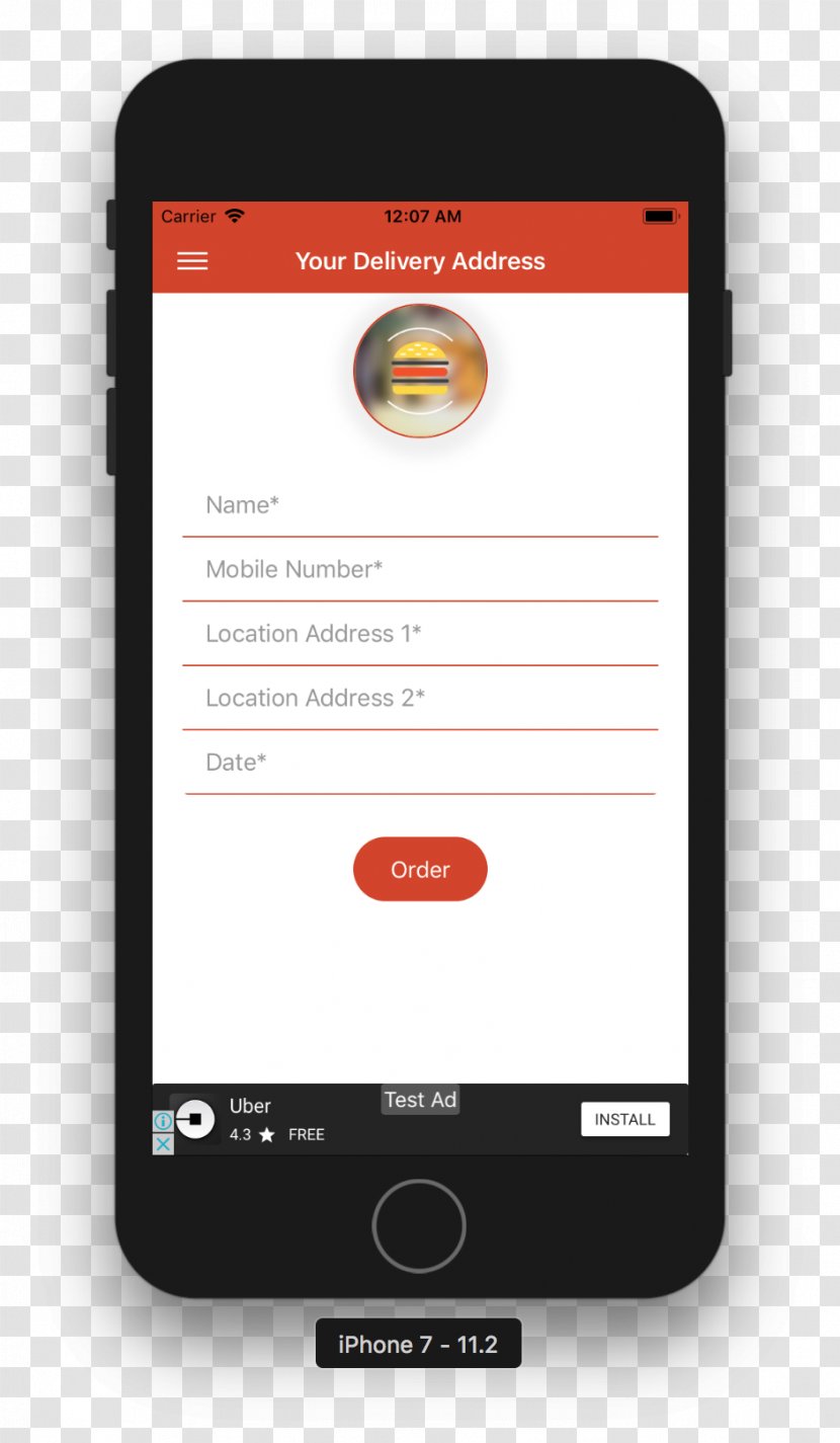 Ionic Online Food Ordering IOS SDK - App Store - The Restaurant Menu Design Transparent PNG