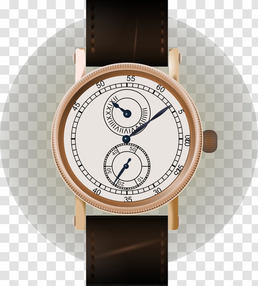 Watch Chronograph Clock Clip Art - Brown - Fashion Transparent PNG